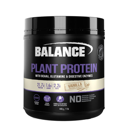Balance Plant Protein Vanilla – vegan protein powder for muscle recovery and energy