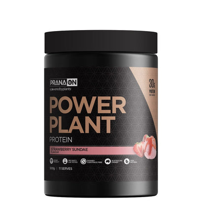 PranaOn Power Plant Protein Strawberry Sundae - Delicious Plant-Powered Nutrition